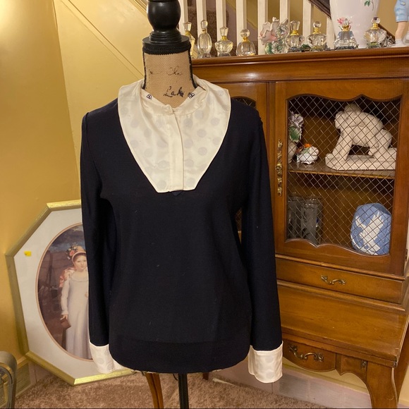 Tory Burch New Embroidered Dickie V-Neck Sweater.  NWT - Picture 8 of 16